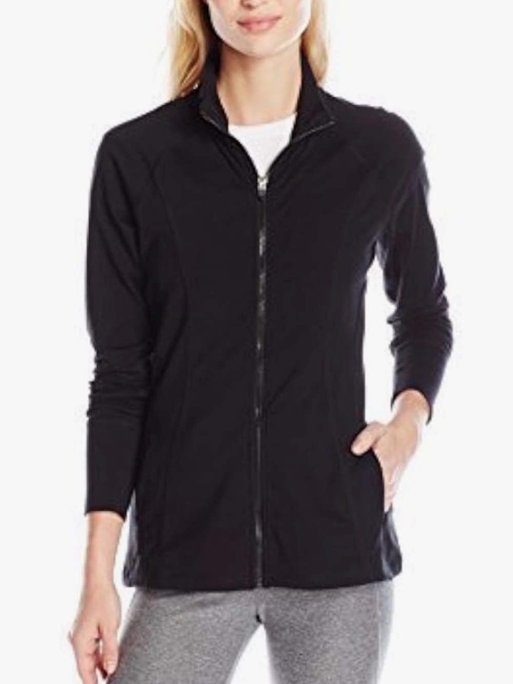 Danskin Now Junior Girl XXL Black Full-Zip Fleece Jacket Great Condition